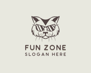 Shades Cat Hipster logo design