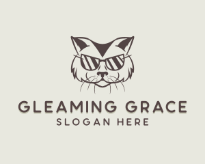 Shades Cat Hipster logo design