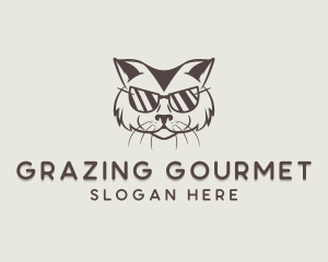 Shades Cat Hipster logo design