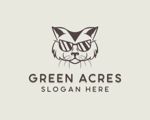 Shades Cat Hipster logo design