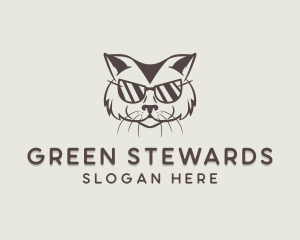 Shades Cat Hipster logo design