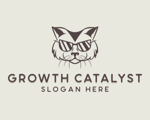 Shades Cat Hipster logo design