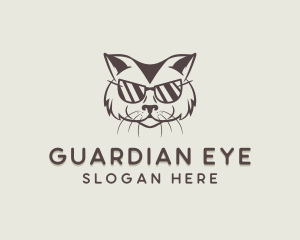 Shades Cat Hipster logo design