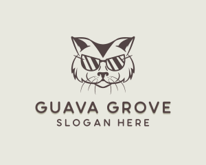 Shades Cat Hipster logo design