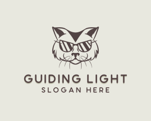 Shades Cat Hipster logo design