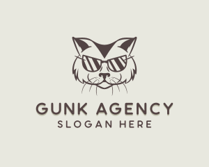 Shades Cat Hipster logo design