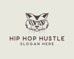 Shades Cat Hipster logo design