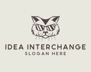 Shades Cat Hipster logo design