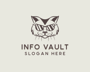 Shades Cat Hipster logo design