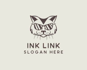 Shades Cat Hipster logo design