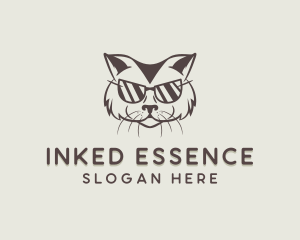 Shades Cat Hipster logo design