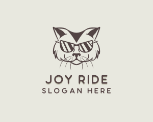 Shades Cat Hipster logo design