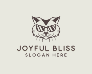 Shades Cat Hipster logo design