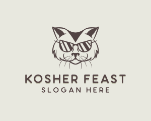 Shades Cat Hipster logo design