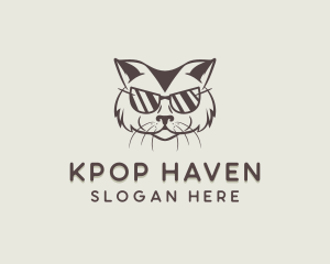 Shades Cat Hipster logo design