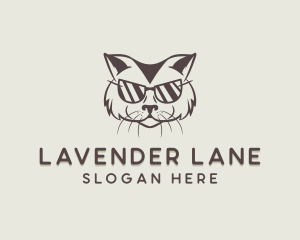 Shades Cat Hipster logo design