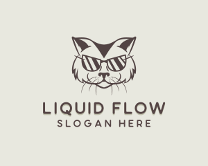 Shades Cat Hipster logo design