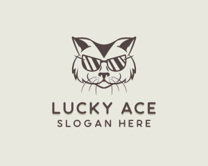 Shades Cat Hipster logo design