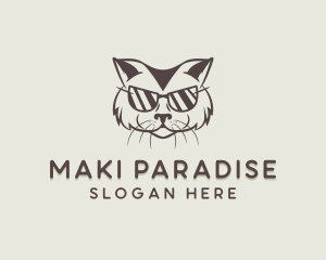 Shades Cat Hipster logo design