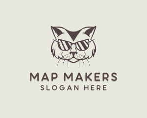 Shades Cat Hipster logo design