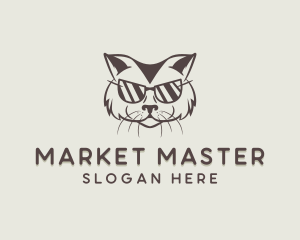 Shades Cat Hipster logo design