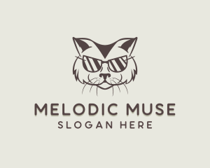 Shades Cat Hipster logo design