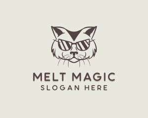 Shades Cat Hipster logo design