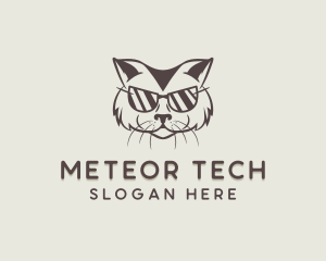 Shades Cat Hipster logo design