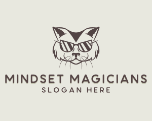 Shades Cat Hipster logo design