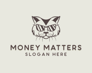 Shades Cat Hipster logo design