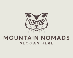 Shades Cat Hipster logo design