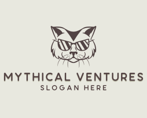 Shades Cat Hipster logo design