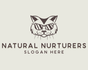 Shades Cat Hipster logo design