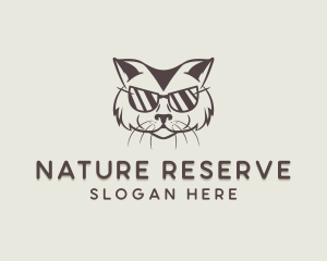 Shades Cat Hipster logo design