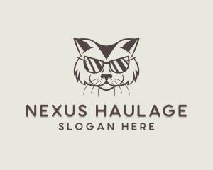 Shades Cat Hipster logo design