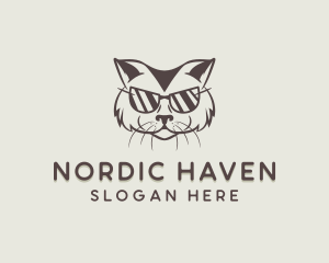 Shades Cat Hipster logo design