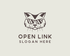 Shades Cat Hipster logo design