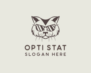 Shades Cat Hipster logo design