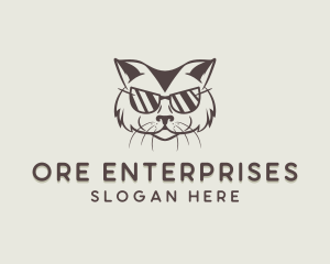 Shades Cat Hipster logo design