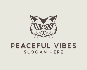 Shades Cat Hipster logo design