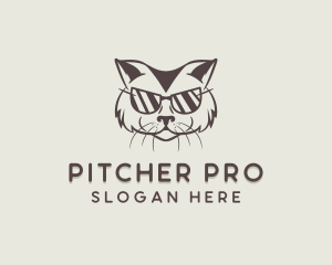 Shades Cat Hipster logo design