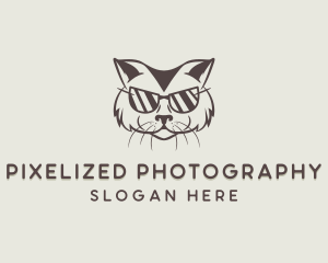 Shades Cat Hipster logo design