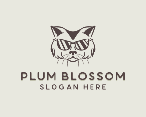 Shades Cat Hipster logo design