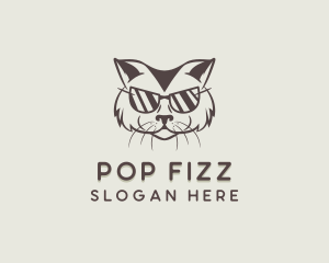 Shades Cat Hipster logo design