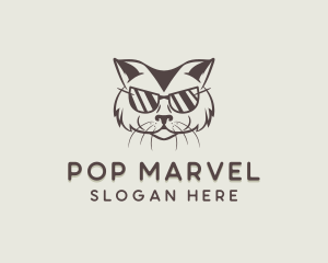 Shades Cat Hipster logo design