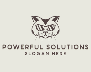 Shades Cat Hipster logo design