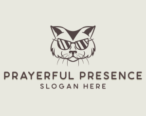 Shades Cat Hipster logo design