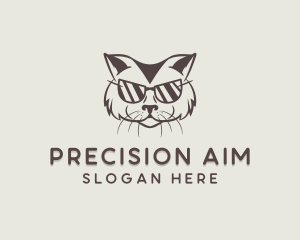 Shades Cat Hipster logo design