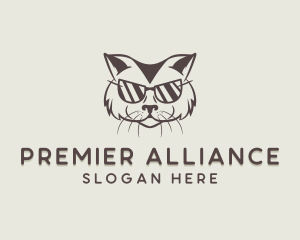 Shades Cat Hipster logo design