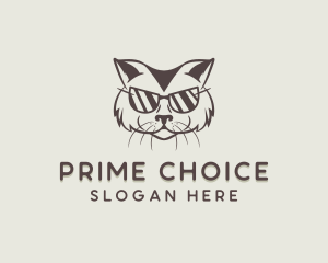 Shades Cat Hipster logo design